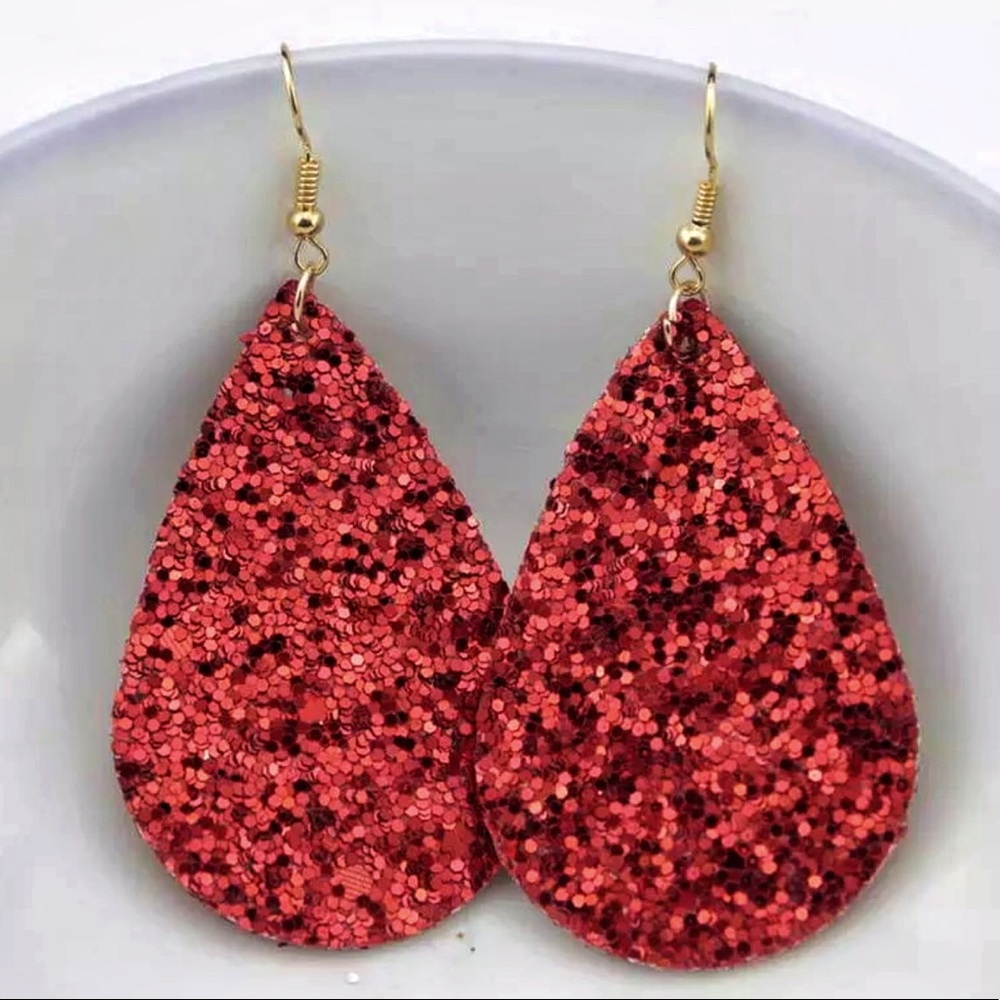 Glitter Teardrop Earrings